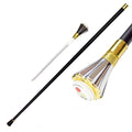 Famille Rose Silver Vase Cane Sword Walking Stick