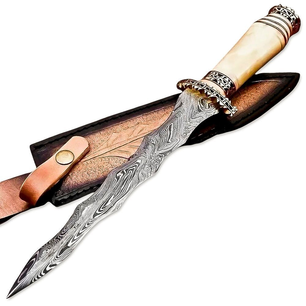Kris Dagger Wavy Blade Bone Handle 13 Inch