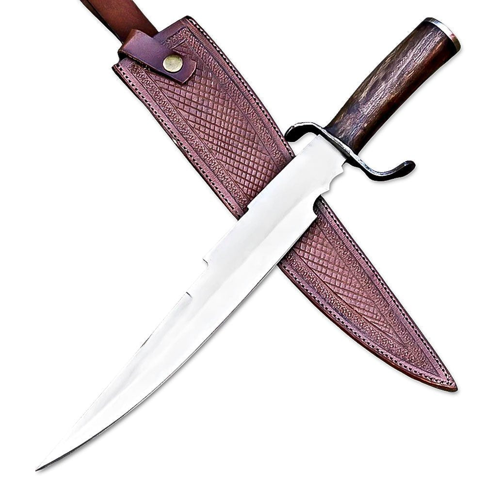 Bowie Knife 17 Inch Rosewood Handle With Sheath