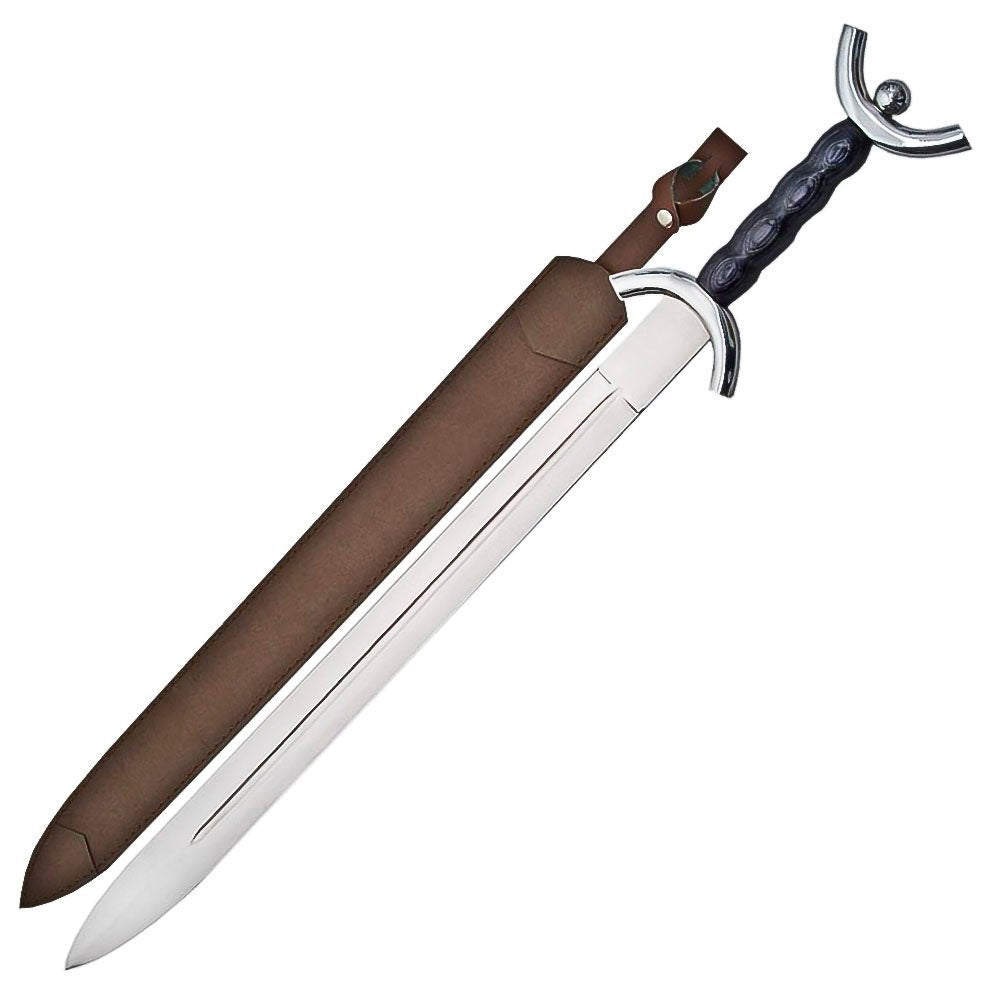 Black Celtic War Sword With Sheath Handmade