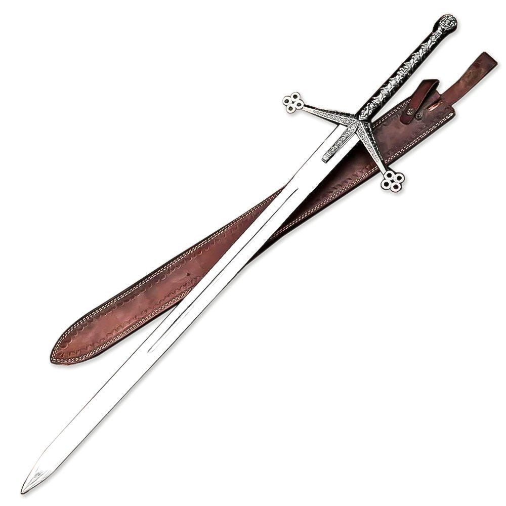 Scottish Claymore Sword With Leather Sheath 38 Inch