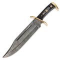 Bowie Knife Wood Handle Brass Guard Hunting 16 Inch