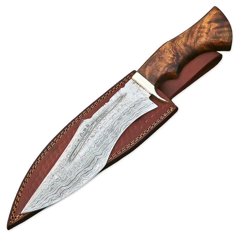 Bowie Hunting Knife Rosewood Fixed Blade 14 Inch