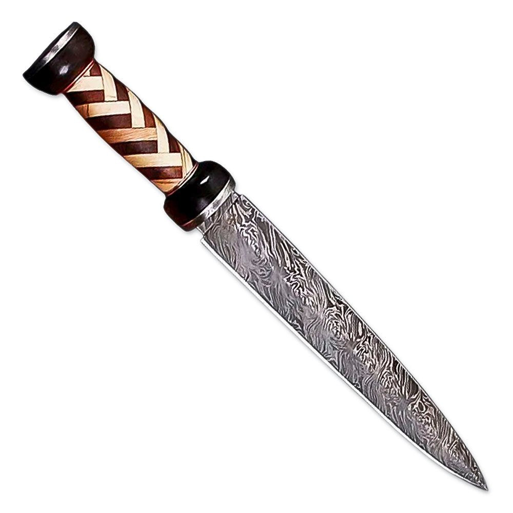 Gladiator Dagger Olive Wood Handle Double Edge 15 Inch