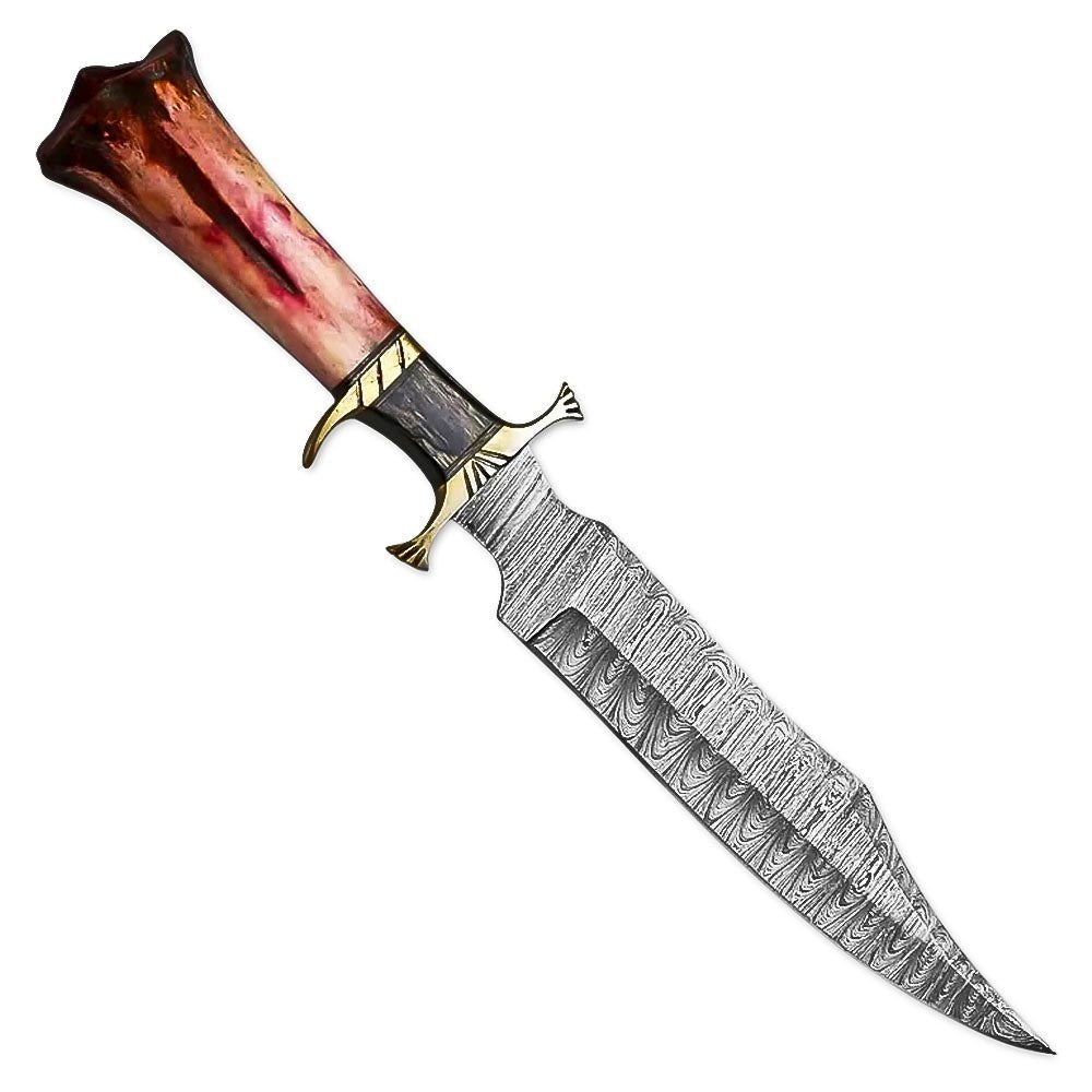 Bowie Knife Coloured Bone Handle Hunting 15 Inch