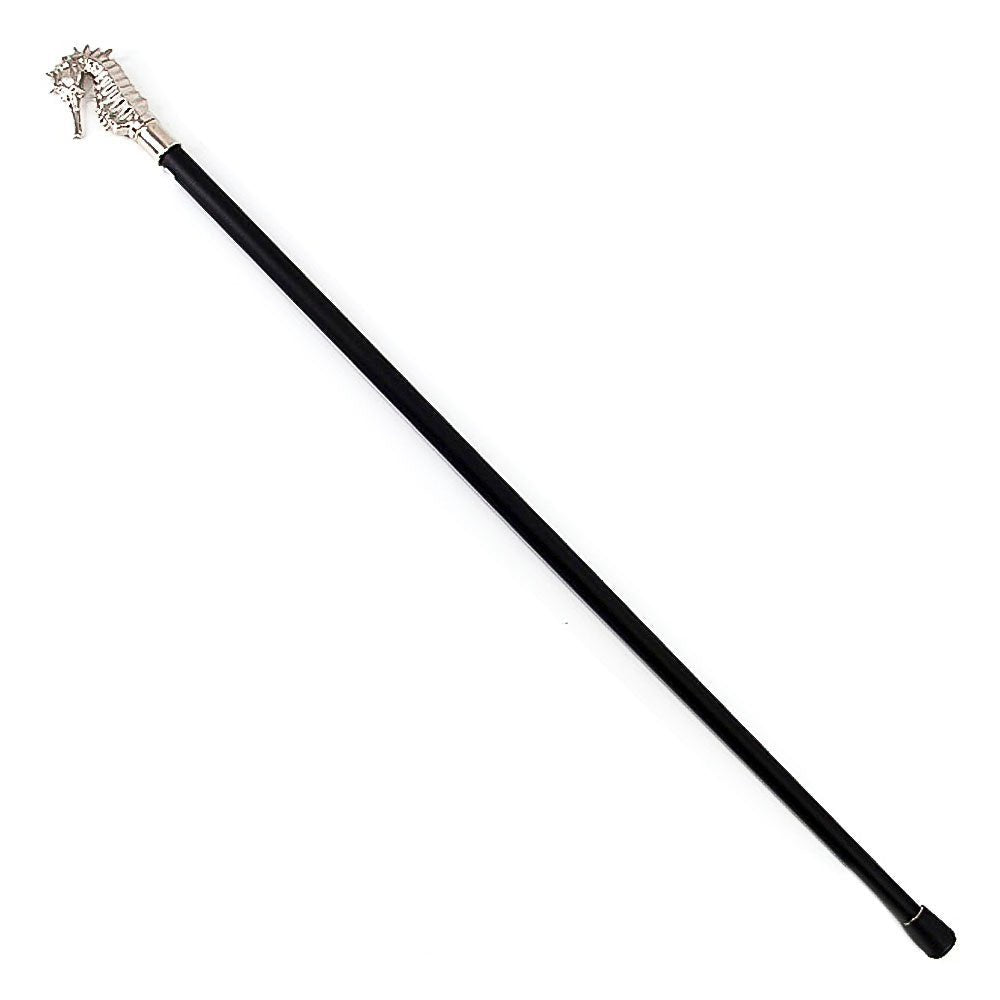 Silver Seahorse Hippocampus Cane Sword Walking Stick