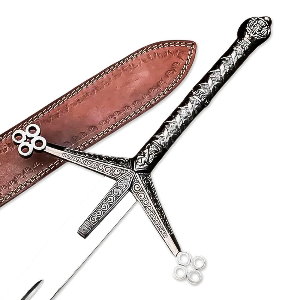 Scottish Claymore Sword With Leather Sheath 38 Inch