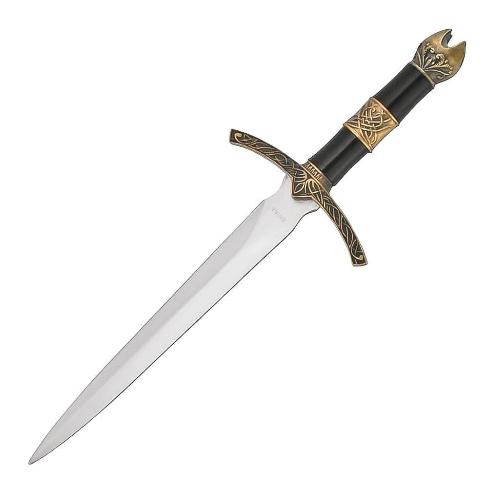Medieval Dagger Gold Handle With Black Scabbard