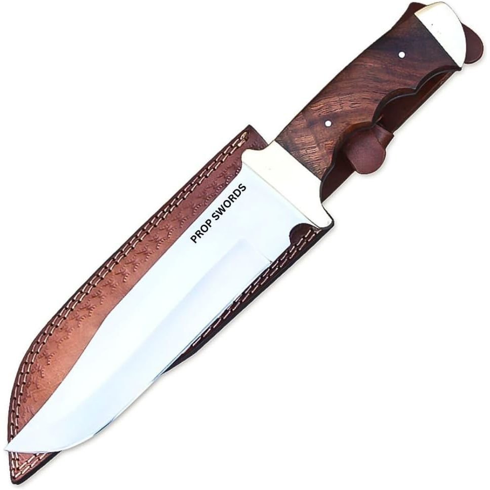 Full Tang Bowie Knife Wood Handle 14 Inch With Sheath
