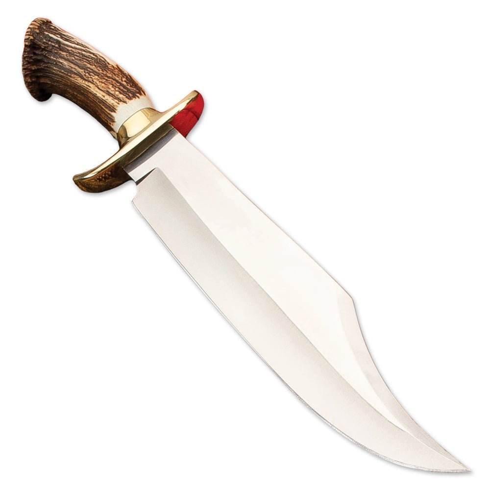 Stag Antler Bowie Knife 22 Inch With Leather Sheath