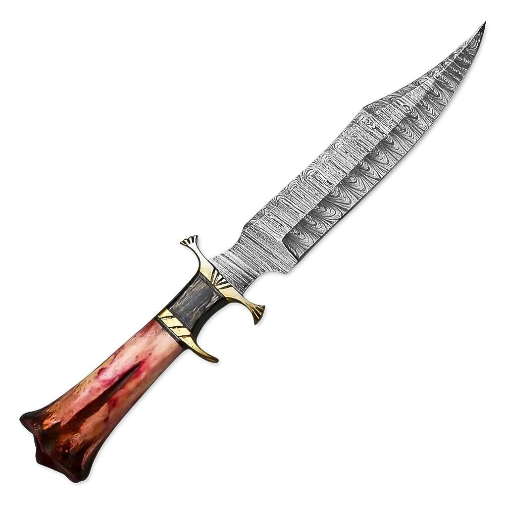 Bowie Knife Coloured Bone Handle Hunting 15 Inch