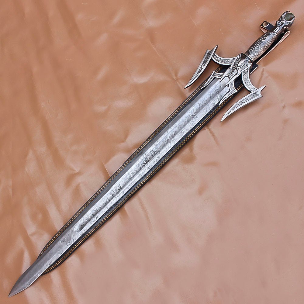 Barbarian Sword Fantasy Warrior With Leather Sheath