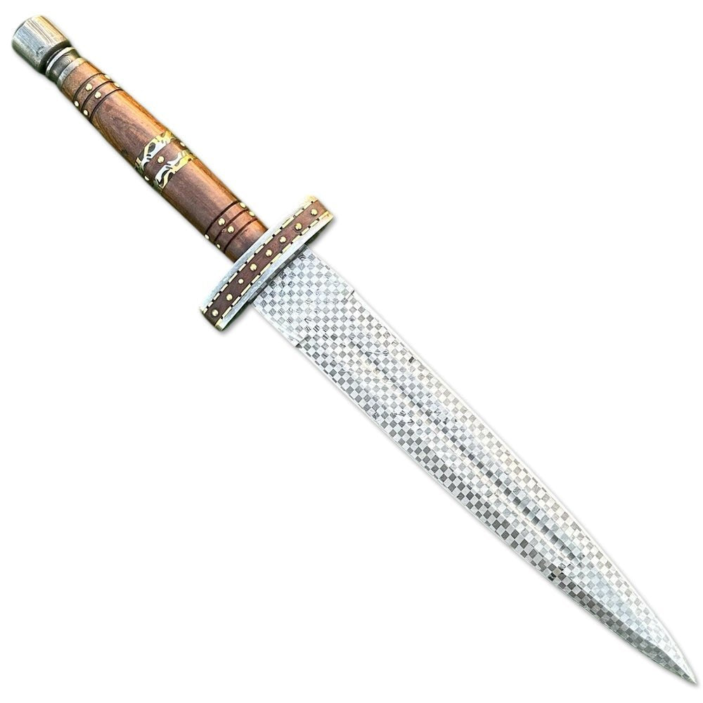 Double Edge Dagger Knife 20 Inch With Leather Sheath