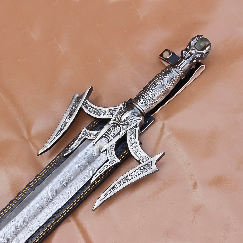 Barbarian Sword Fantasy Warrior With Leather Sheath