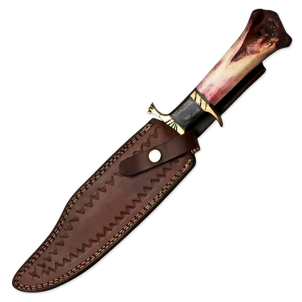 Bowie Knife Coloured Bone Handle Hunting 15 Inch