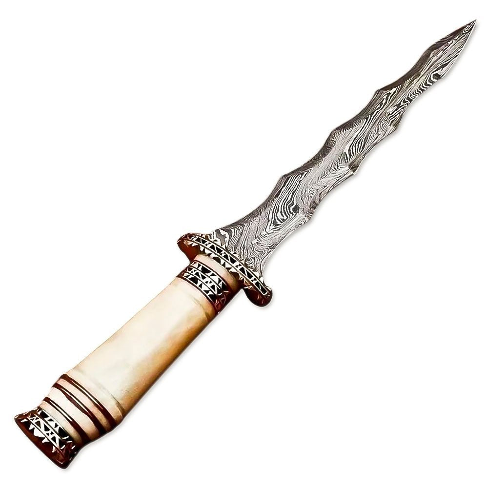 Kris Dagger Wavy Blade Bone Handle 13 Inch