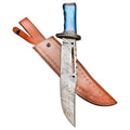 Bowie Knife Blue Bone Handle Hunting 15 Inch