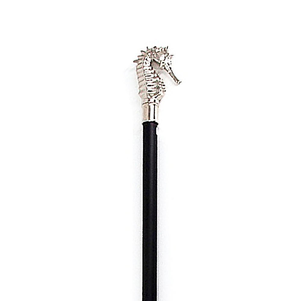 Silver Seahorse Hippocampus Cane Sword Walking Stick