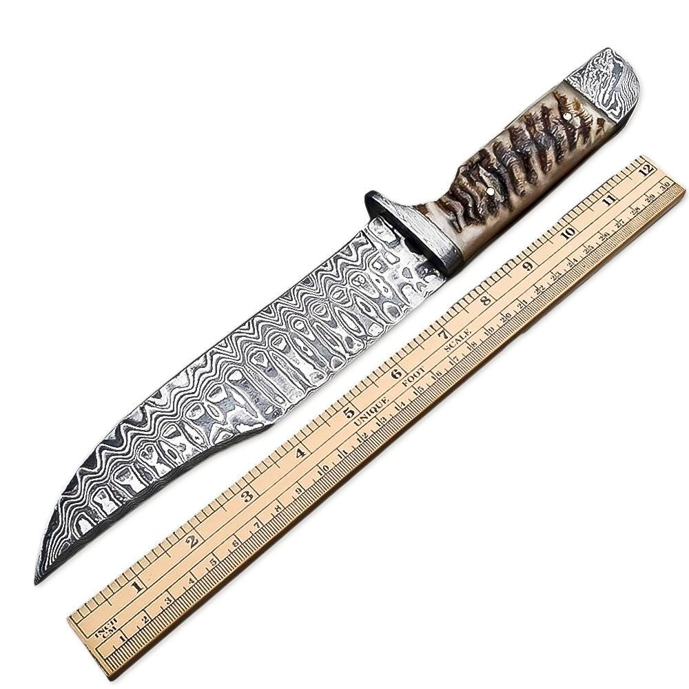 Full Tang Bowie Knife Ram Horn Hunting 12 Inch