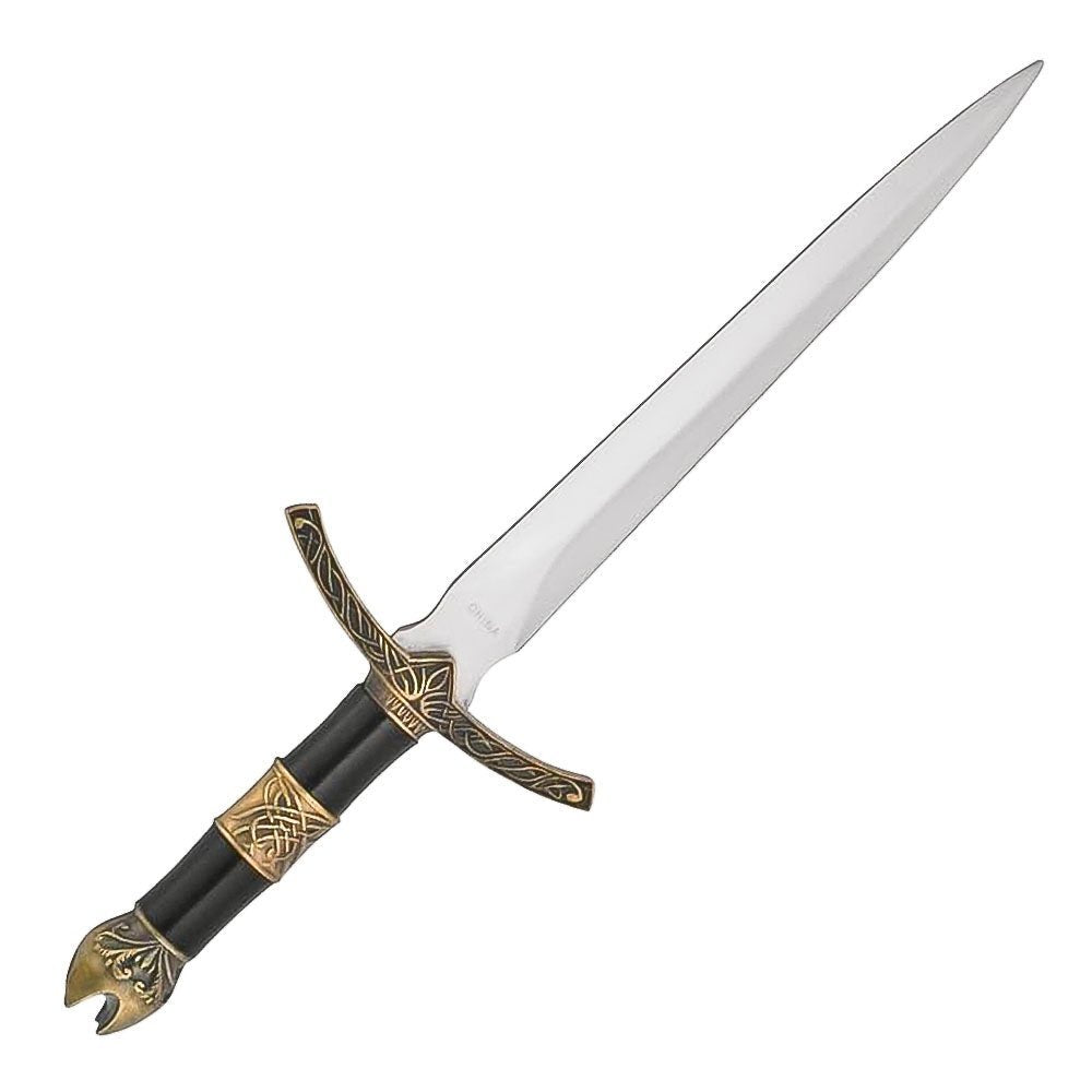 Medieval Dagger Gold Handle With Black Scabbard