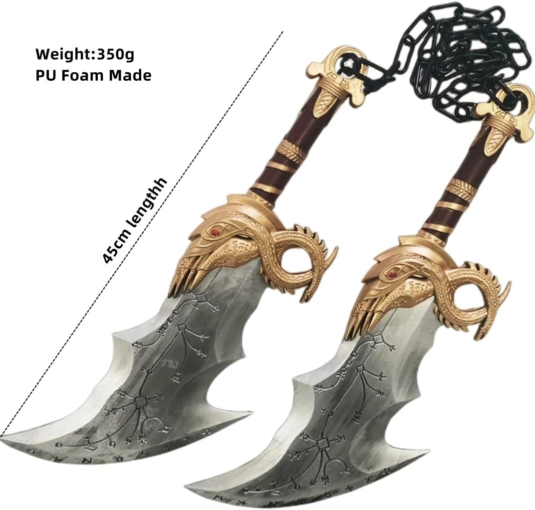 Kratos Blades of Chaos Pair Gold Finished Replica