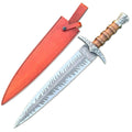 Double Edge Bowie Knife 21 Inch Rosewood Handle