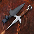 Handmade Minato Kunai Replica: Engraved Wood Handle, 5160 Steel Blade Anime knife from Naruto