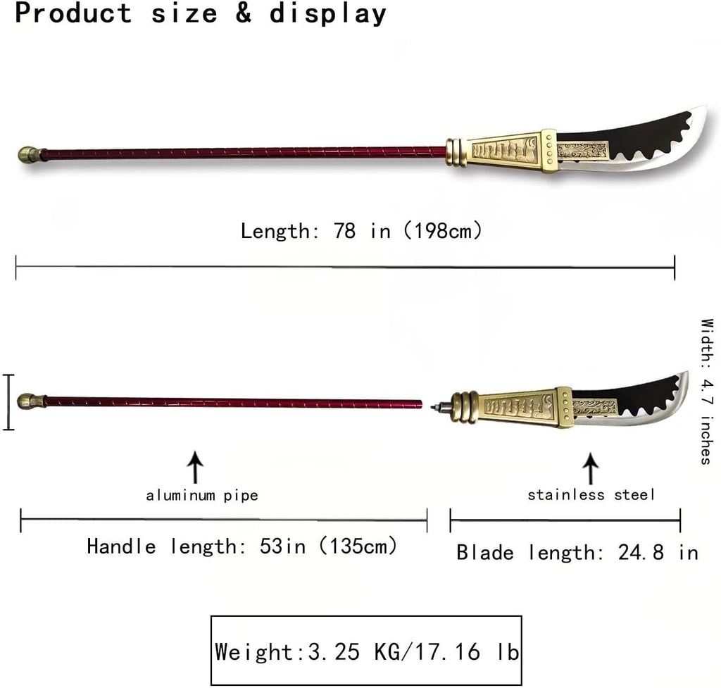 Whitebeard's "Murakumogiri" Naginata Bisento Spear measurement