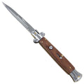 Italian Stiletto Switchblade Knife Wood Handle