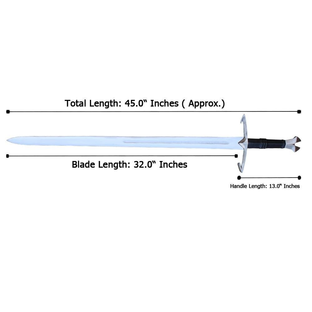 Black Death Gothic Medieval Sword With Leather Sheath