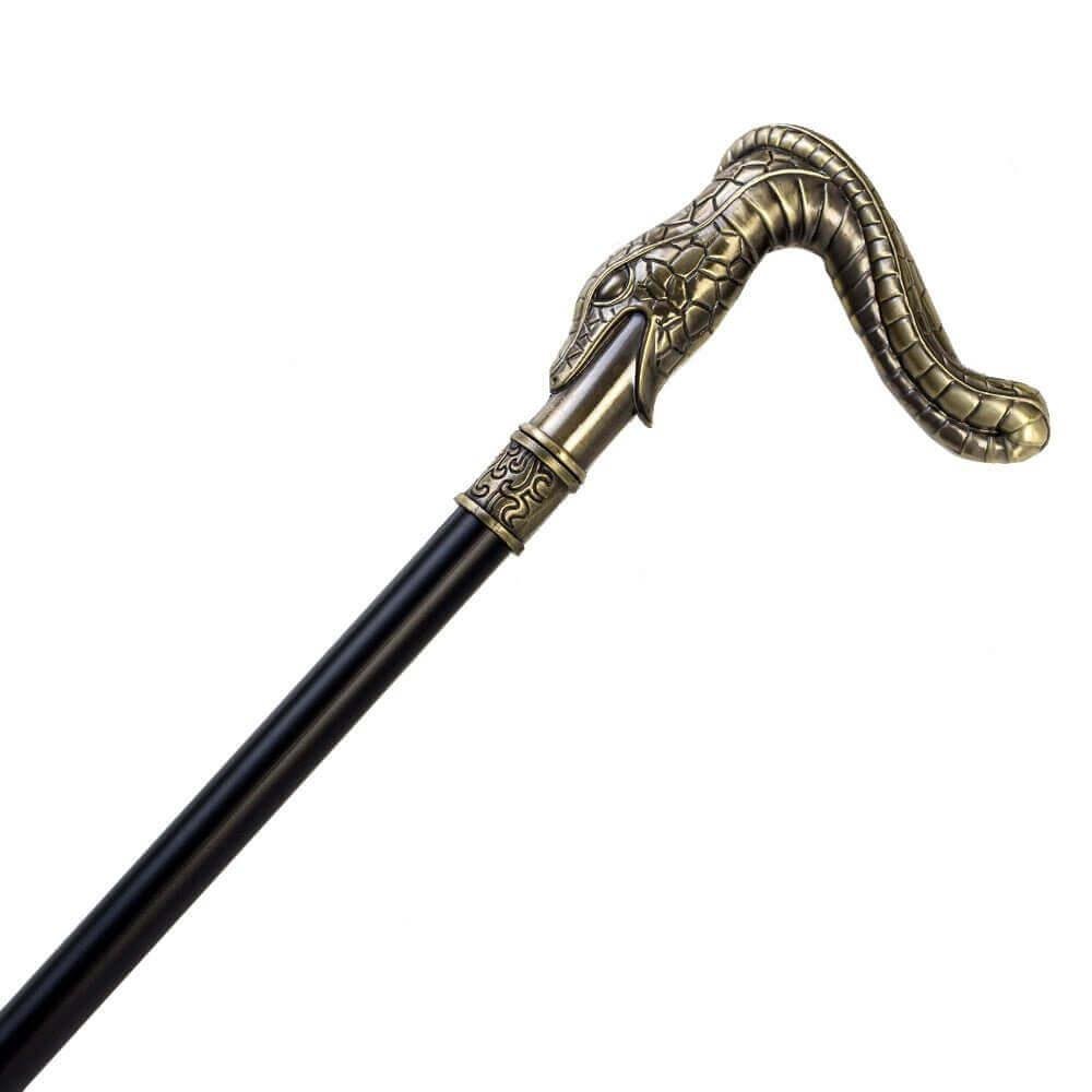 Brass Snake Head Cane Sword Walking Stick Hidden Blade
