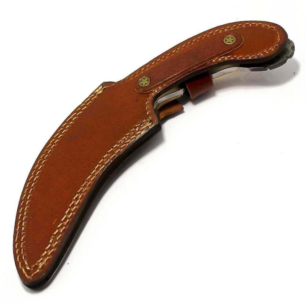 Karambit Knife Hunting Fixed Blade With Leather Sheath
