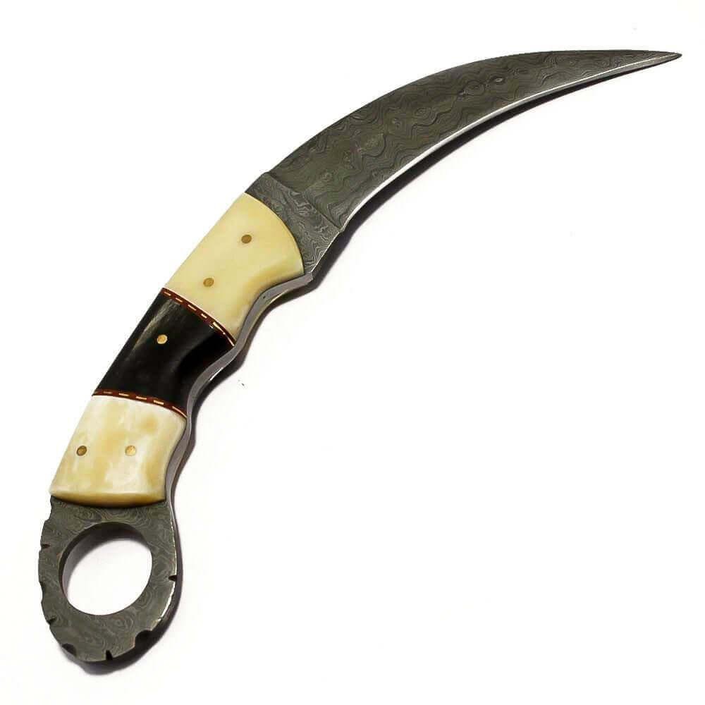 Karambit Knife Hunting Fixed Blade With Leather Sheath