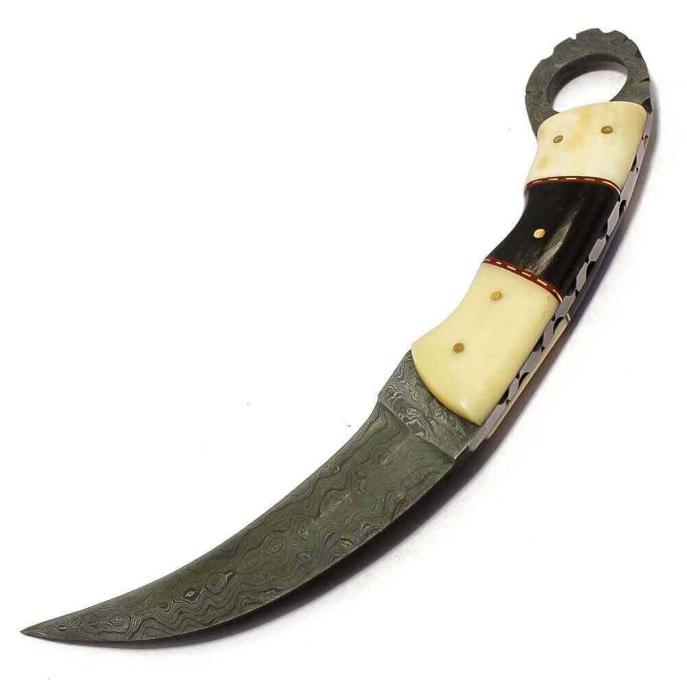 Karambit Knife Hunting Fixed Blade With Leather Sheath