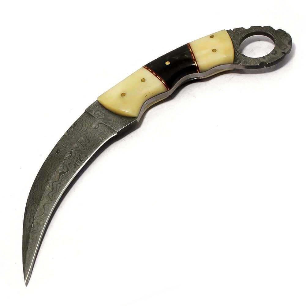 Karambit Knife Hunting Fixed Blade With Leather Sheath