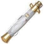 Kissing Crane Mother of Pearl Stiletto Pocket Knife