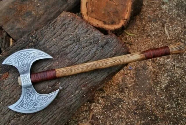 Ragnar Lothbrok Double Head Viking Battle Axe Handmade Replica
