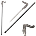 Silver Snake Head Cane Sword Walking Stick Hidden Blade