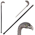 Silver Eagle Head Cane Sword Walking Stick Hidden Blade