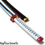 Giyuu Tomioka Sword - Blue Nichrin Blade - Demon Slayer Katana Props