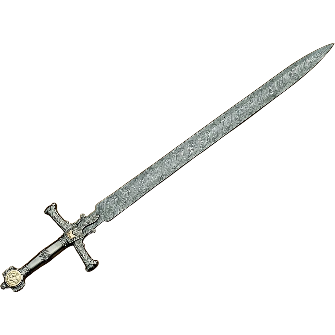 King Solomon Sword Life Size Damascus Steel Replica King Solomon Sword Life Size Damascus Steel Replica