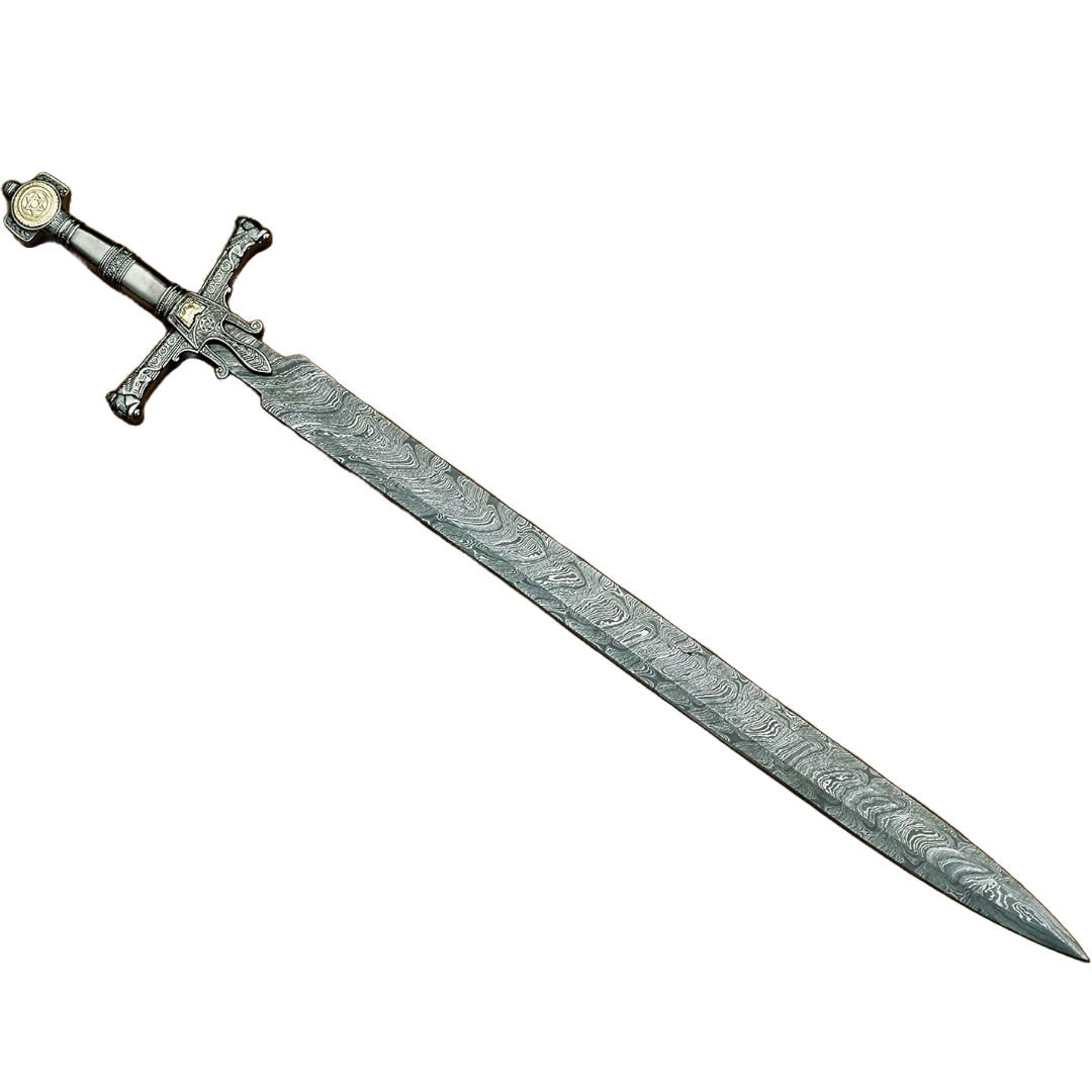 King Solomon Sword Life Size Damascus Steel Replica King Solomon Sword Life Size Damascus Steel Replica